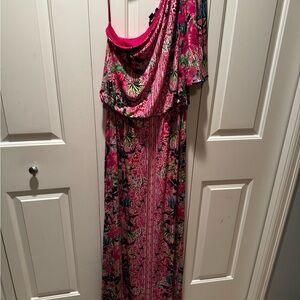 INC International Concepts One Shoulder Pink Floral Dress
